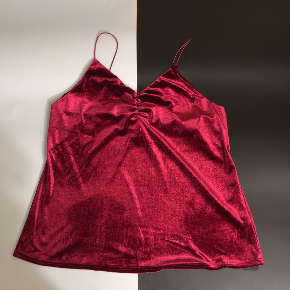 🔥Burgundy Velvet spaghetti strap 3XL